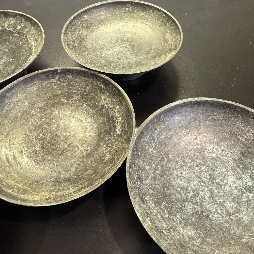 ILLUMINATIONS Set of 5 Metal‎ Pedestal Candle Holders With Patina